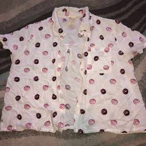 Large donut pattern crop top